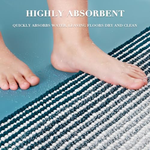 BSICPRO Bathroom Rugs Sets 2 Piece, Non Slip Striped Bath Mats - Image 5