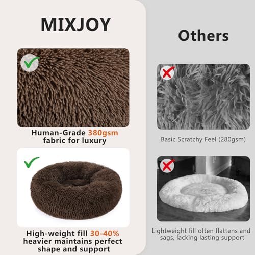 MIXJOY Orthopedic Dog Bed Comfortable Donut Cuddler Round Pet Beds Ultra Soft - Image 4