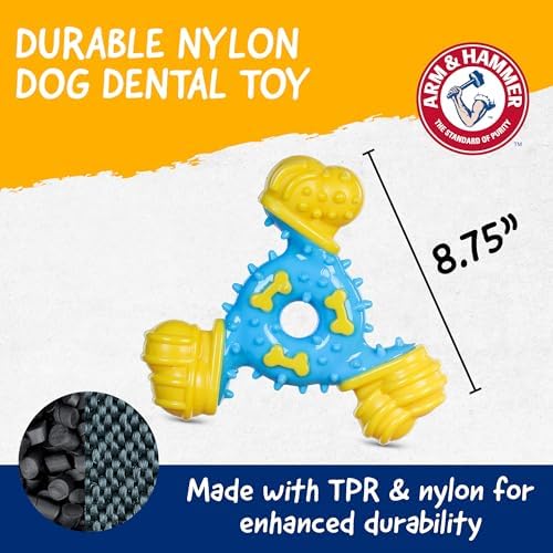 Arm & Hammer Nubbies TriBone Dental Dog Chew Toy, Peanut Butter - Image 6