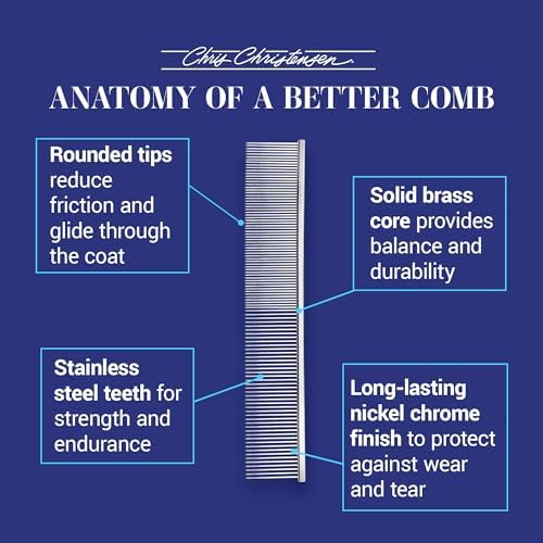 Chris Christensen 504 8.5 in. Fine/Coarse Greyhound-Style Butter Comb, Groom - Image 6