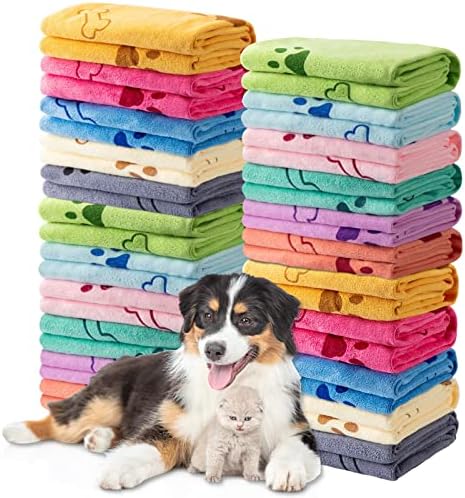 Tatuo 22 Pcs Dog Towels for Drying 20 x 40 Inch Pet Bath Towels Absorbent by Tatuo