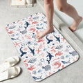 Cartoon Dolphin Bathroom Rug 29.5"x17", Shells Corals Quick-Drying Super by Unknown