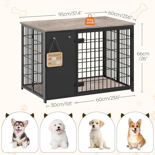 YATINEY Foldable Dog Crate Furniture, Dog Crate - Image 6
