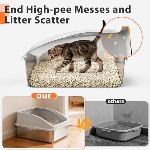 Stainless Steel Litter Box | XL Enclosed Cat Litter Boxes - Image 3