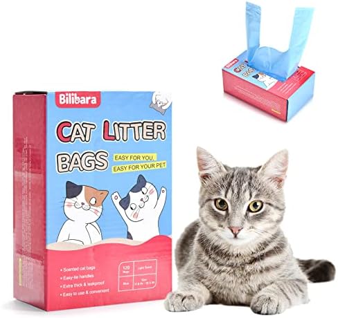 Cat Litter Bags, Ultra Thick, Leak-Proof, Disposable, 15 Liters Capacity by Bilibara