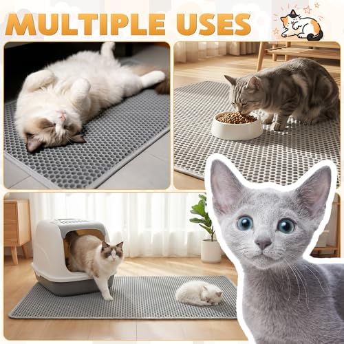 Cat Litter Mat 46"x26", Double Layer Waterproof Litterbox Mat - Image 6