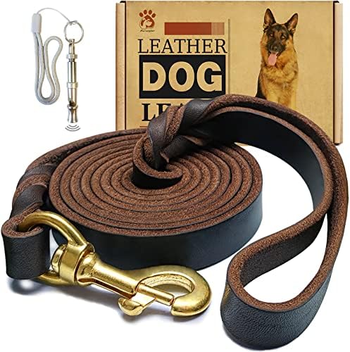Leather Dog Leash, 5ft x 3/4 inch, Heavy Duty Genuine Leather Braided Dog by Lovedogsasmuchasyoudo