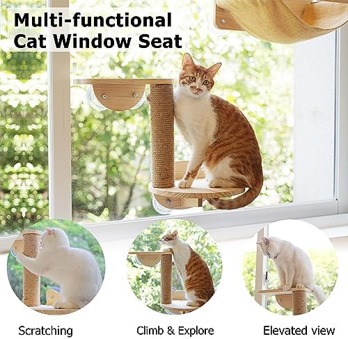Cat Window Hammock Bed 4pcs/Set Cat Window Perch - Image 4
