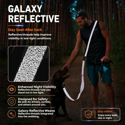 Hands Free Dog Leash, Galaxy Reflective, Crossbody Dog Leash - Image 5
