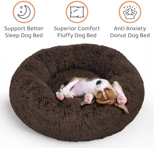 Calming Donut Dog Bed for Small Dogs, Round Dog Bed for Medium & Large Dogs - Image 3