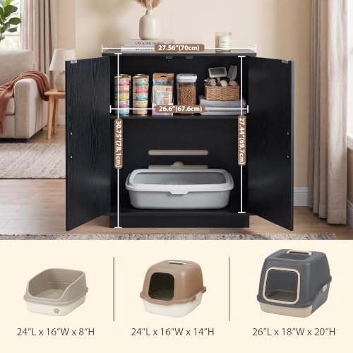 Gitelsnour 30.9'' Litter Box Enclosure Furniture- Hidden Storage - Image 7