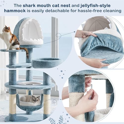 Yaheetech Cute Shark Cat Tree for Kittens - Image 4