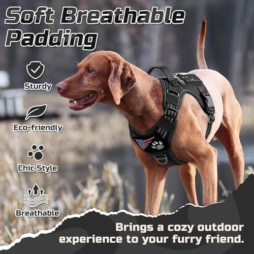 rabbitgoo Tactical Dog Harness for Large, No Pull Military Service Vest - Image 6