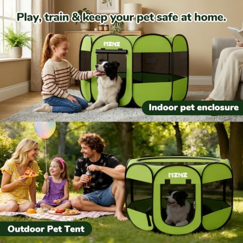 Dog Cat Small Animal Puppy Playpen Crate, Whole Green - Image 4