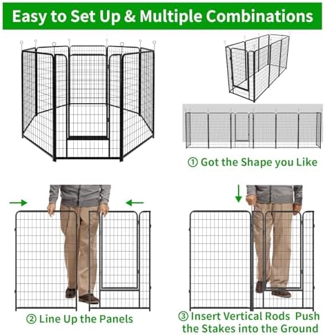 Kfvigoho Dog Playpen Outdoor Extra Wide 8 Panels Heavy Duty Dog Fence 50" - Image 6