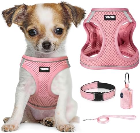 No Pull Dog Puppy Harness and Leash Set Reflective Mesh Vest X-Small by YIMEIS