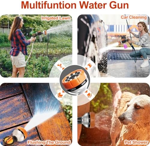 Premium Dog Washing Hose Attachment, 8-Pattern Dog Bath Sprayer, Easy-Control - Image 7