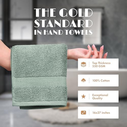 Wealuxe Mint Green Hand Towels 16x27 - Image 2