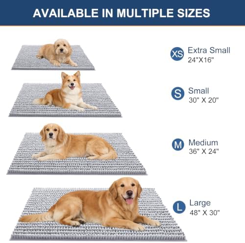 OLANLY Dog Door Mat for Muddy Paws 40x32, Ultra-Absorbent Chenille Mud Mat - Image 2