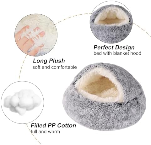 Dog Beds for Small Dogs, Cat Bed Cave, Washable Cute Cat Bed, Cozy Nook Pet Bed - Image 4