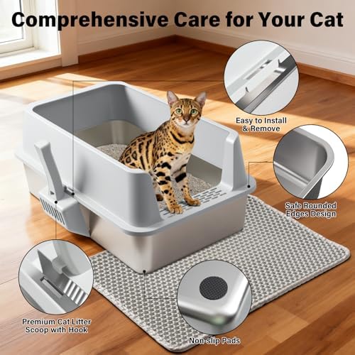 2PACK Stainless Steel Litter Box, XL Metal Cat Litter Box - Image 4