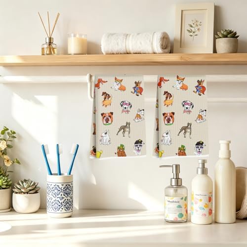 NISTOMISU Set of 2 Cute Dog Kitchen Towels, Dog Lovers Gifts - Image 4
