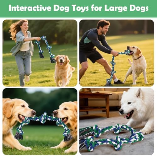 SZEE Dog Rope Toy for Large Dogs, 37 Inch 5 Knots, Tug of War Rope for Large - Image 7