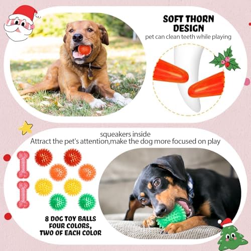 Syhood 60 Pcs Christmas Squeaky Dog Toys Plush Chew Small Puppy Dog - Image 4