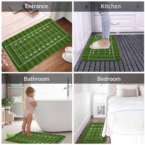 American Football Field Bath Rugs Green Lawn Popular Sports Bathroom Mat Soft - Image 4