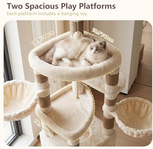 Heybly Cat Tree, 82.7″ Extra Tall Cat Tower - Image 3