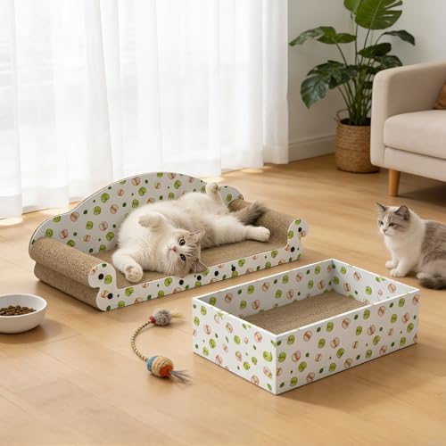 TIMHAKA 27'' Large Cardboard Cat Scratcher Bed - Image 7
