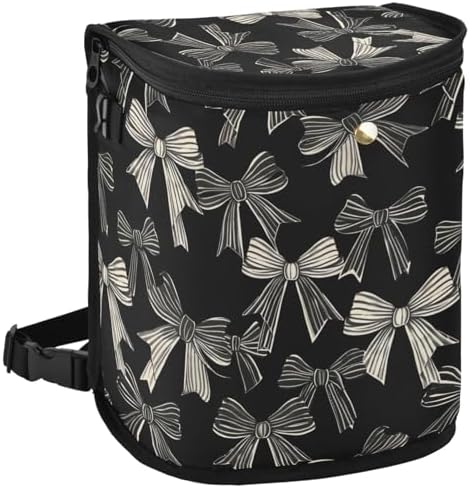 Car Trash Can Black White Bow Car Garbage Bag by Oarencol