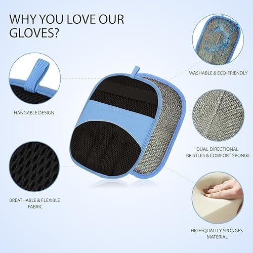 Double Pet Grooming Glove Set - Image 3