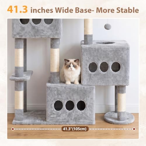 Gitelsnour Sturdy Cat Tree Tower, 3 XXL Condos - Image 4