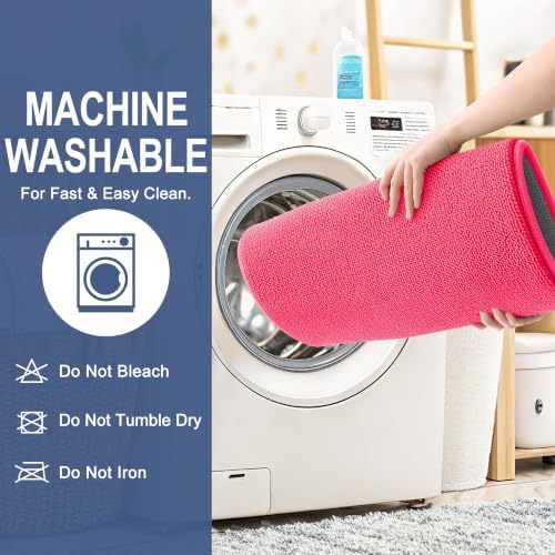 OLANLY Memory Foam Bathroom Runner Rugs 44x24, Absorbent Long Mat, Hot Pink - Image 6