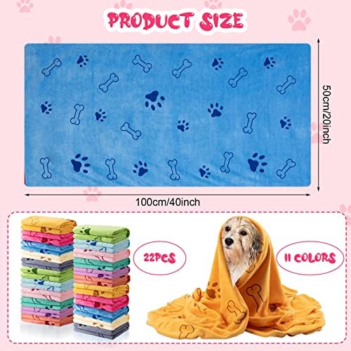 Tatuo 22 Pcs Dog Towels for Drying 20 x 40 Inch Pet Bath Towels Absorbent - Image 2
