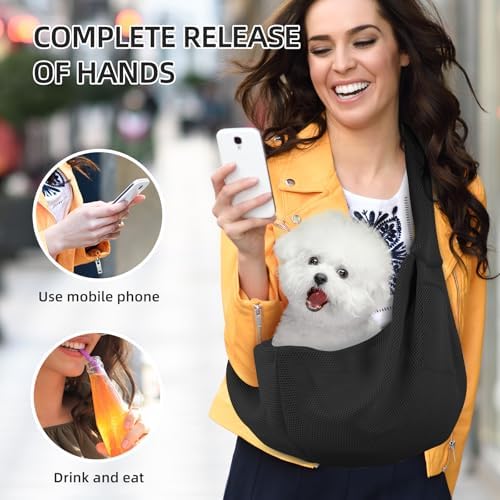 Dog and Cats Carrier Sling, Breathable Puppy Small Pet Carrier - Image 5