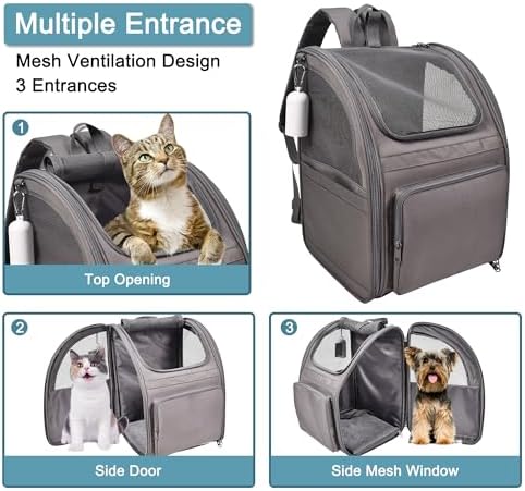 Jespet Pet Backpack Carrier for Small Dog, Soft Car Bed Ideal for Traveling - Image 6
