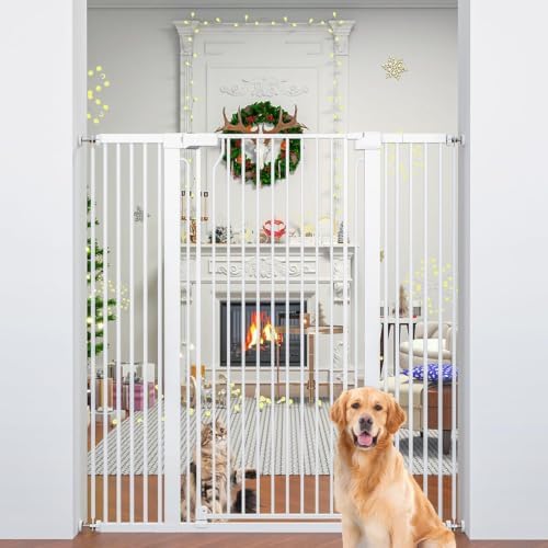 51" Extra Tall Cat Gate 30"-49.27" Wide, Auto Close, Pressure Mounted, by PamperYourPet