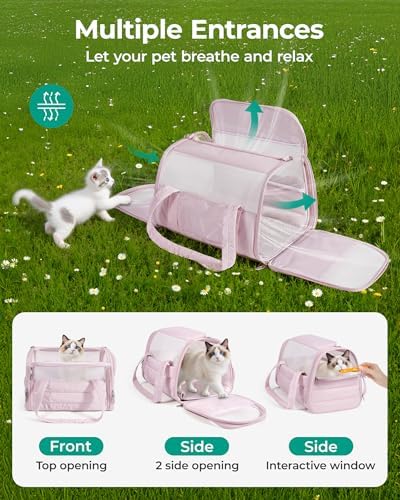 BAGSMART Cat Carrier Soft-Sided Puffy Quilted Collapsible Pet Travel Bag - Image 5