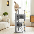 54 Inch Cat Tree Tower with Natural Sisal Scratching Post by Aidoly