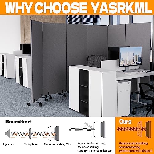 3 Panel Soundproof Room Divider, Portable Acoustic Office Divider - Image 2