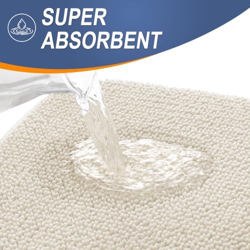 OLANLY Memory Foam Bathroom Toilet Rug U-Shaped 24x20, Absorbent Mat - Image 3