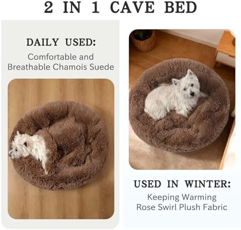 NOYAL Calming Donut Dog Bed, Hooded Cave - Image 2