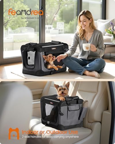 Feandrea Collapsible Dog Crate, Portable Oxford Fabric Pet Carrier - Image 2