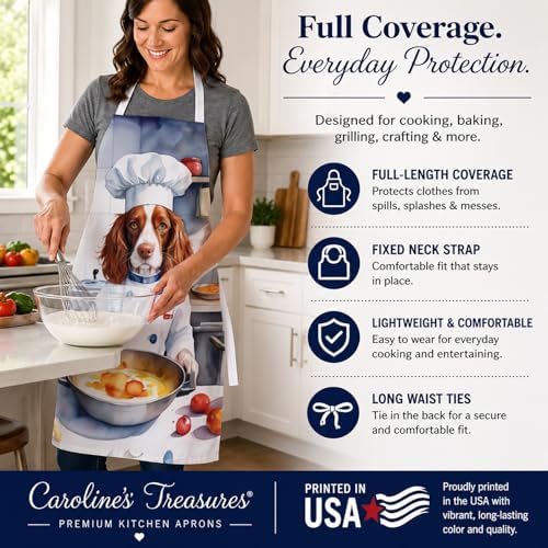 Caroline's Treasures Welsh Springer Spaniel The Chef Apron Cooking Kitchen - Image 4