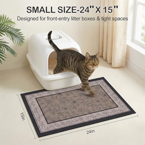 Glittme Cat Litter Mat 24"x15" Non-Slip Washable Trapping Mat - Image 6