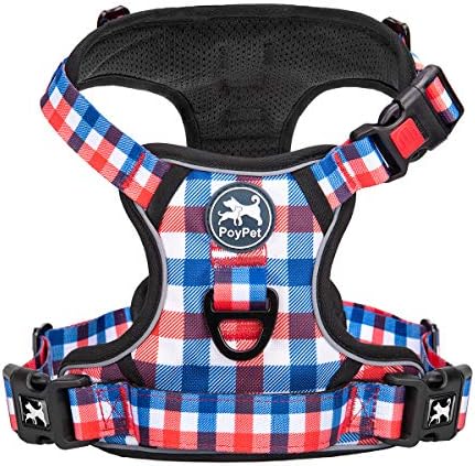 PoyPet Plaid Dog Harness Large, No Pull Vest by PoyPet