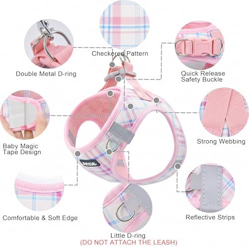 AIITLE Step in Dog Harness and Leash Set Plaid Adjustable - Image 2