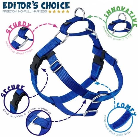 2 Hounds Design Freedom No Pull Dog Harness and Leash, 5/8" MD, Royal Blue - Image 4